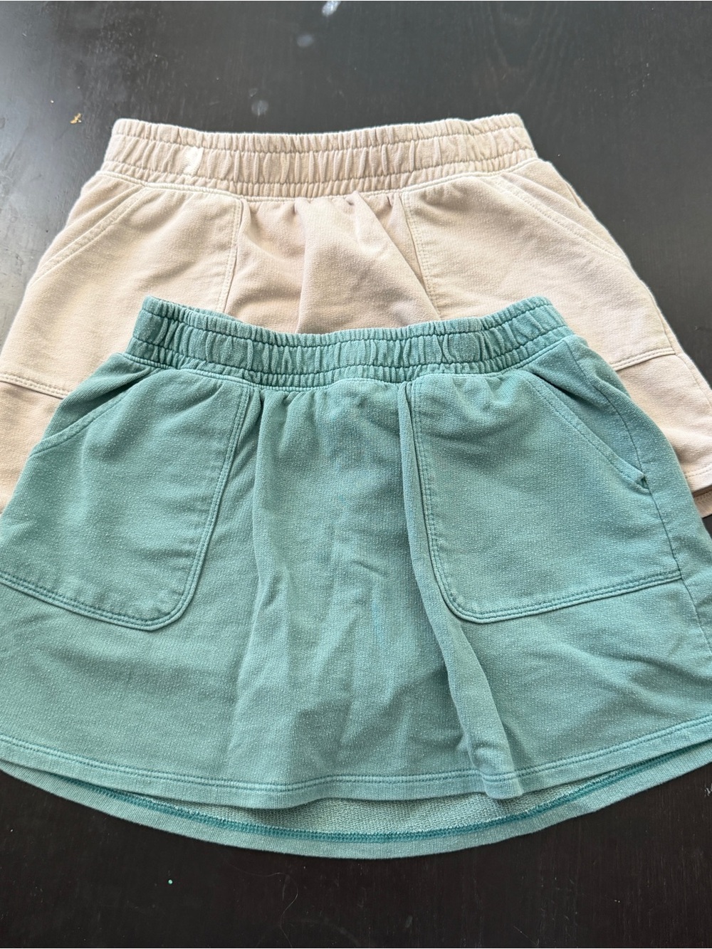 Cat & Jack Girls M Size 8 Two-Pack Terry Skorts in Aqua and Cream